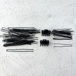 Hair Pins and Clips - Large and Small and 2 Small Clips - Black